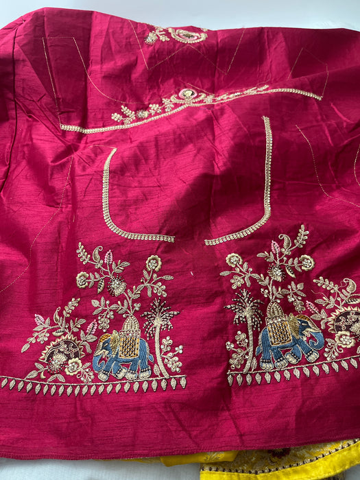 Aroopa Sunshine Yellow Kanni Silk Saree with Thread & Sequins Border Work