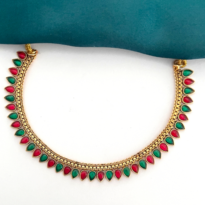 Aroopa Delicate Palakka Necklace- Multicolour