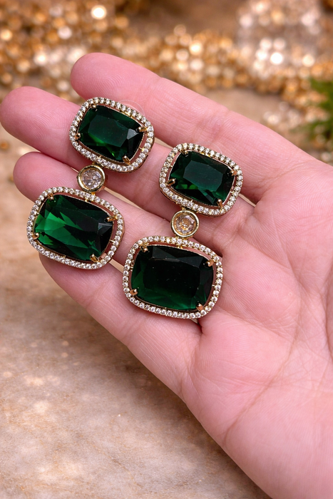 Midnight Blue & Green Statement Necklace set