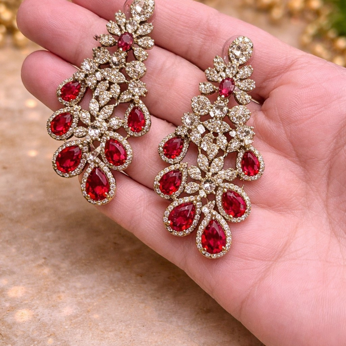 Aroopa Ruby Royale Statement Necklace Set