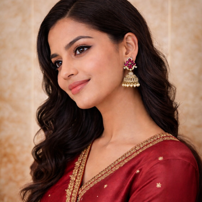 Aroopa Antique Gold Finish Jhumka