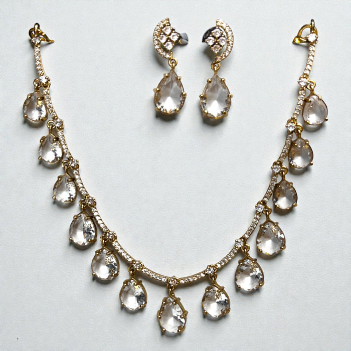 Aroopa Dewdrop Stone Necklace & Earrings