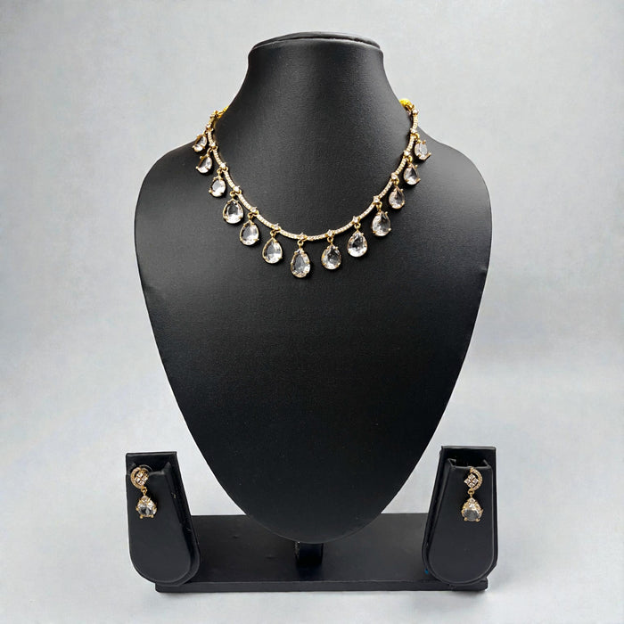 Aroopa Dewdrop Stone Necklace & Earrings