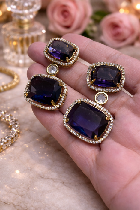 Midnight Blue & Green Statement Necklace set