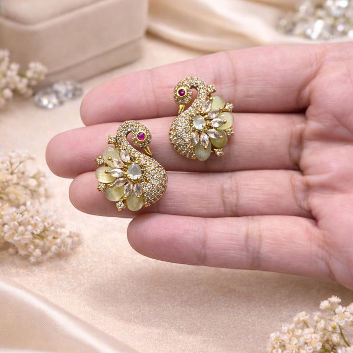 Aroopa Elegant Swan Design Stud Earrings