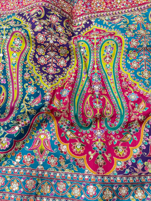 Aroopa Ivory Soft Silk Sequins Heritage Saree with readymade blouse