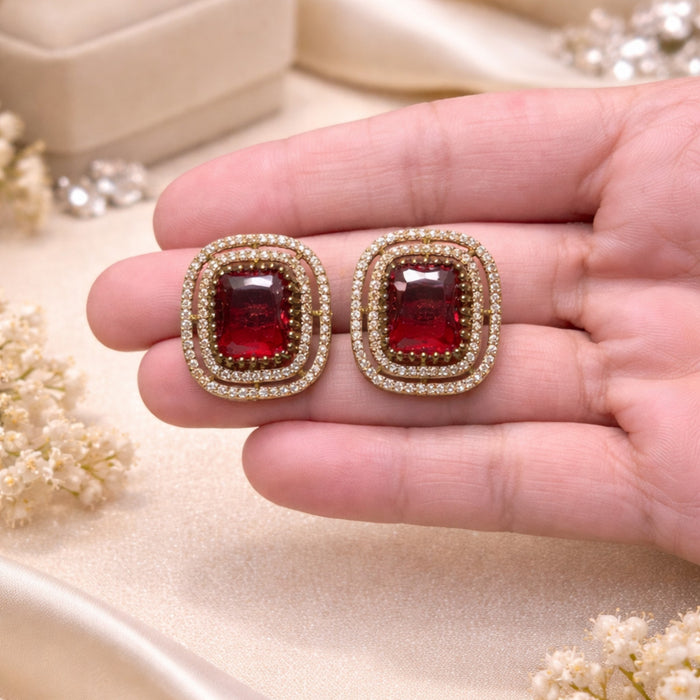 Aroopa Royale Halo Stud Earrings