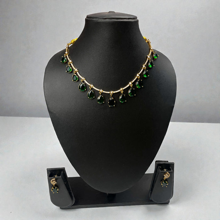 Aroopa Dewdrop Stone Necklace & Earrings