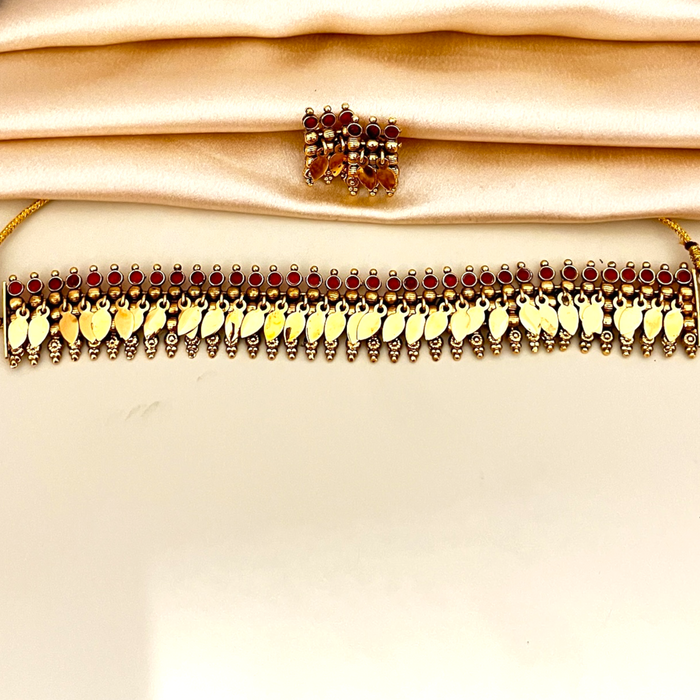 Trending Elakkathali Choker with Ruby Stone