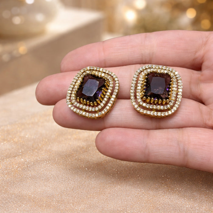 Aroopa Royale Halo Stud Earrings