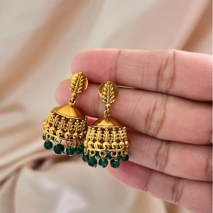 Leaf Jhumka with beads