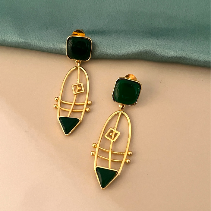 Aroopa Dangle Earrings- Brass