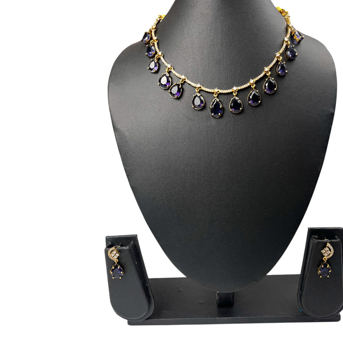 Aroopa Dewdrop Stone Necklace & Earrings