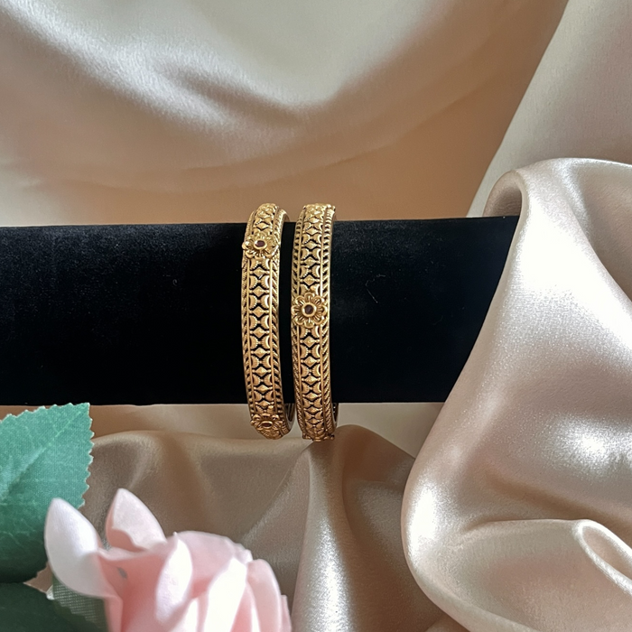 Floral Kada- Matte Finish