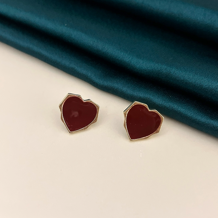 Small Heart Shaped Stud Earrings