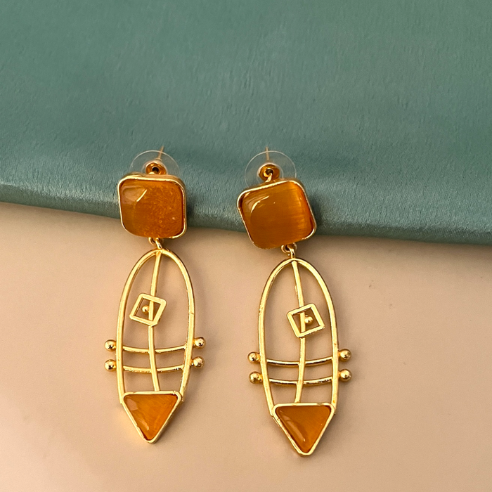Aroopa Dangle Earrings- Brass