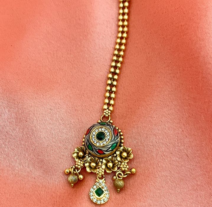 Aroopa Heritage Floral Meenakari Gold Choker