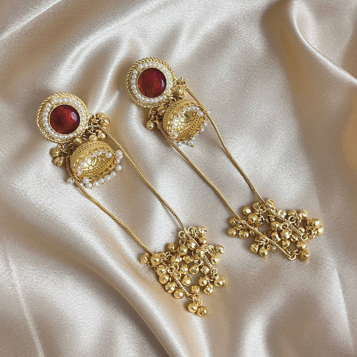 Aroopa Handcrafted Kundan Jhumka Earrings