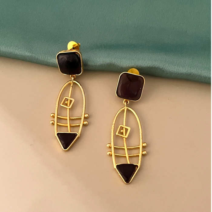 Aroopa Dangle Earrings- Brass