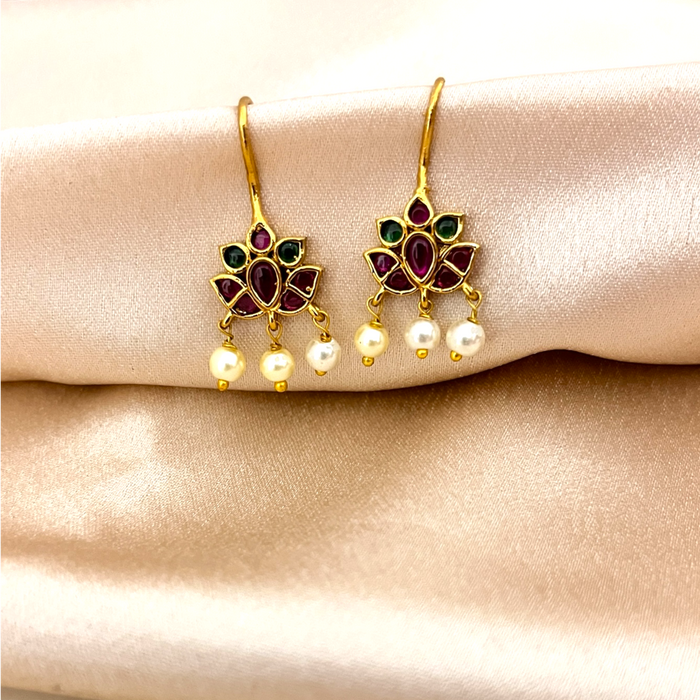 Lotus Bugadi with Pearl Drops