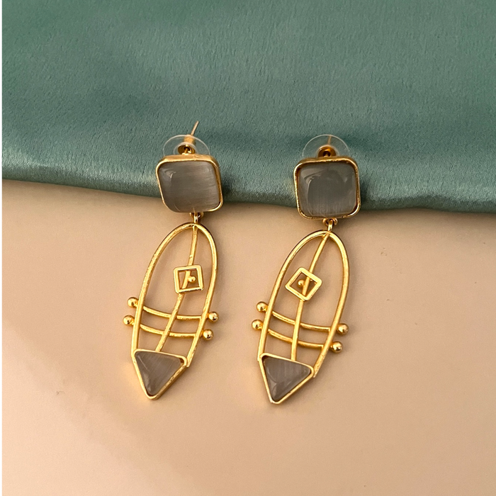 Aroopa Dangle Earrings- Brass