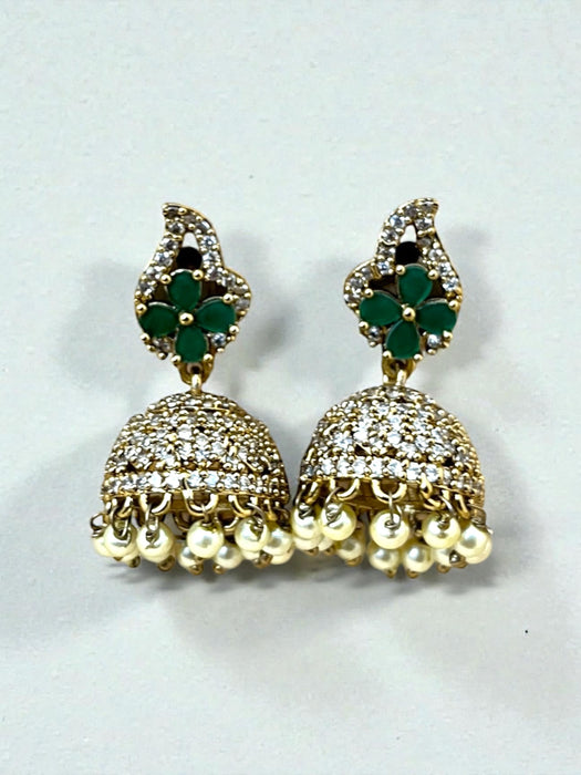 Aroopa Ethnic Gold Tone Pearl Jhumkas for Festive Wear