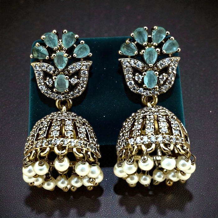 Aroopa Royal Kundan Pearl Jhumka Earrings