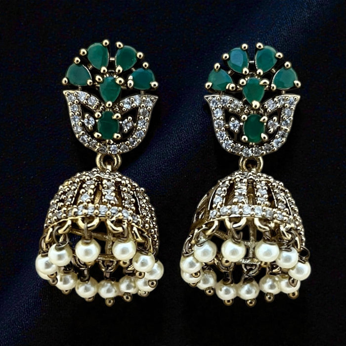 Aroopa Royal Kundan Pearl Jhumka Earrings