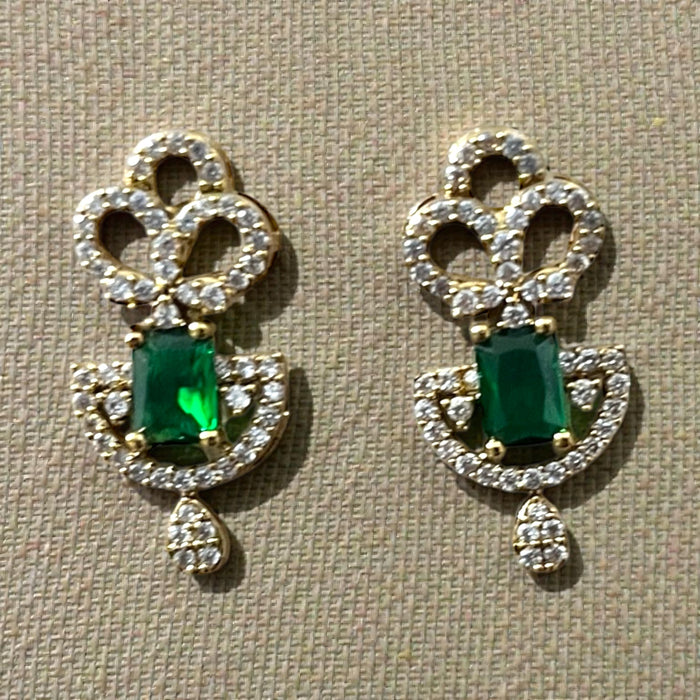 Aroopa Gold Finish Kundan Stud Drop Earrings