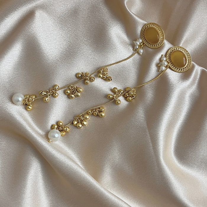 Aroopa Gold Finish Kashmiri Brass Earrings