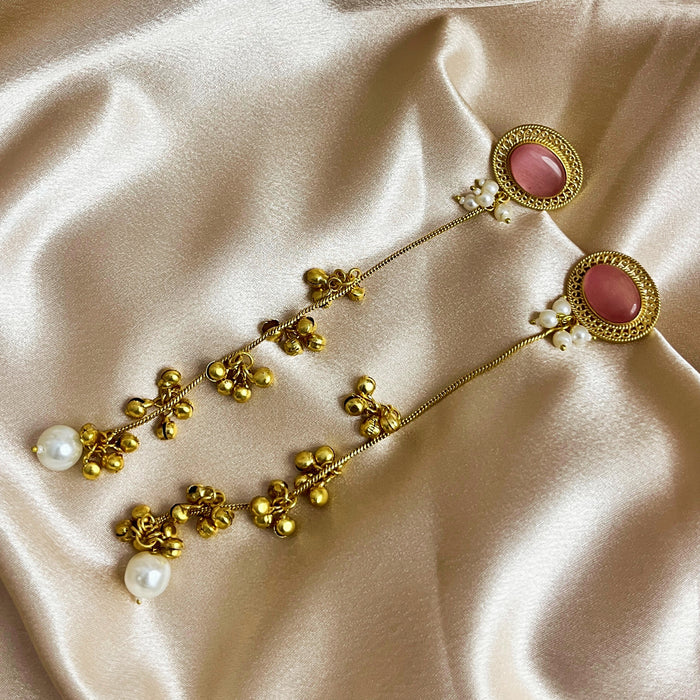 Aroopa Gold Finish Kashmiri Brass Earrings
