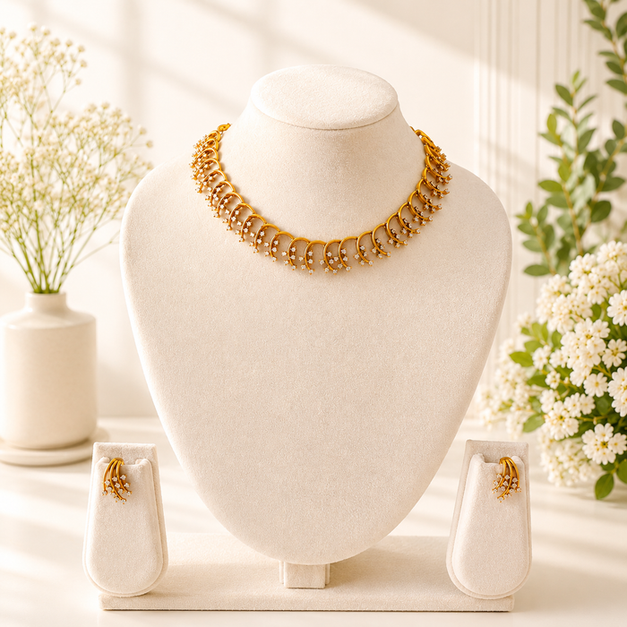 Aroopa Radiant Arc Diamond Necklace Set