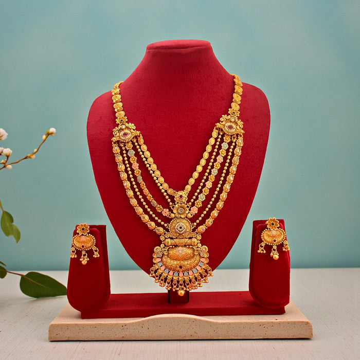 Aroopa Heritage Rani Har Necklace Set - Meena Design