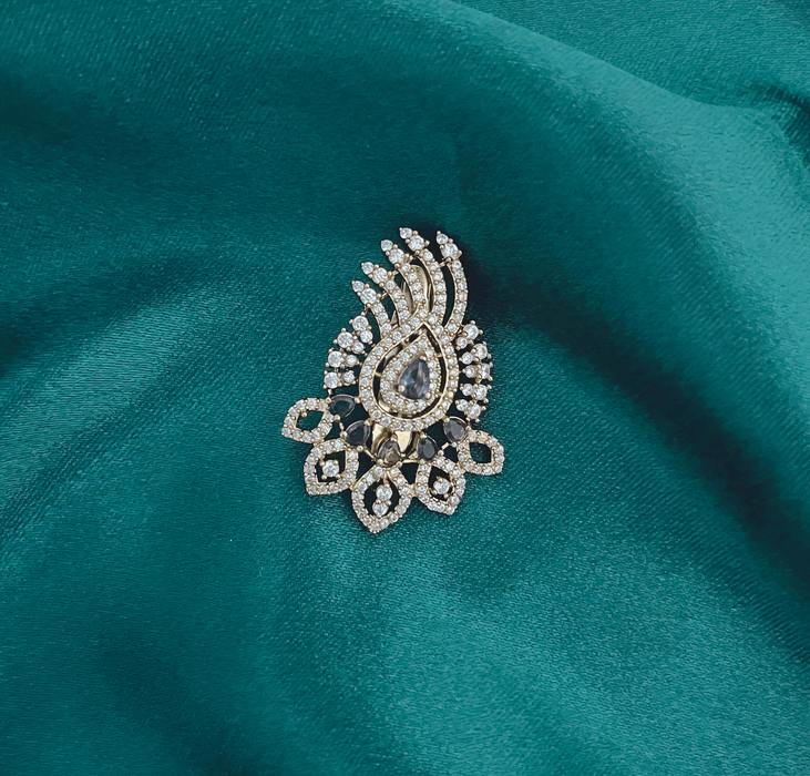 Aroopa Gold Finished AD studded Brooch