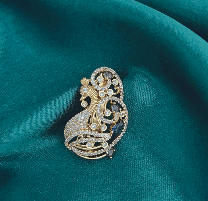 Aroopa AD studded Peacock style Brooch