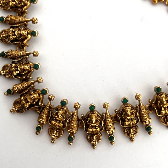 Aroopa Antique Lakshmi Necklace Set