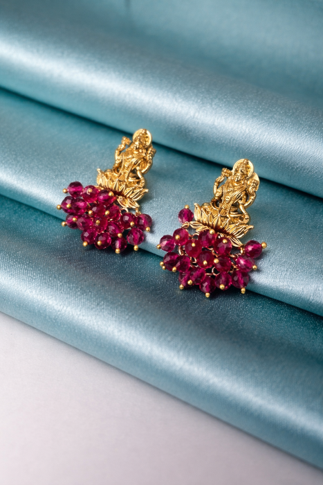 3 Pair Combo Set - Goddess Lakshmi Pearl Earrings