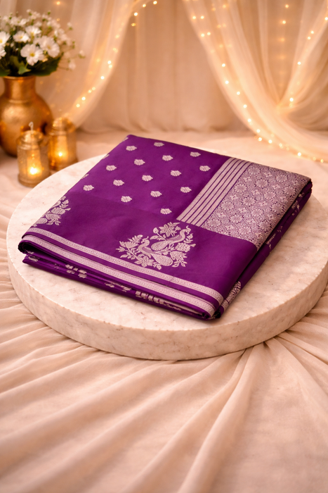 Aroopa Soft Silk Saree with small butti