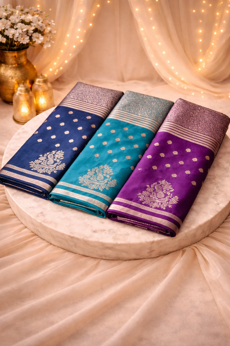 Aroopa Soft Silk Saree with small butti