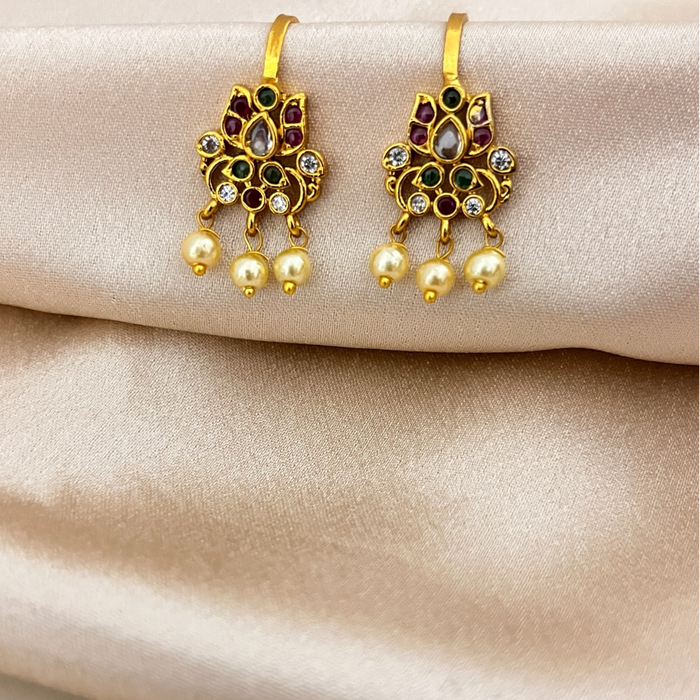 Lotus Bugadi with Pearl Drops