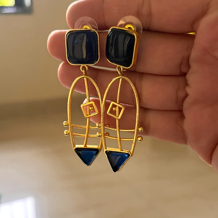 Aroopa Dangle Earrings- Brass