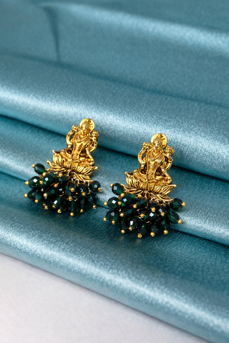 3 Pair Combo Set - Goddess Lakshmi Pearl Earrings