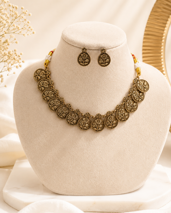 Aroopa Antique Paisley Statement Necklace Set