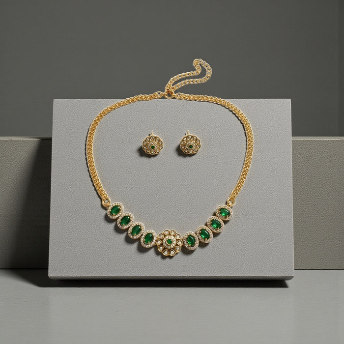 Aroopa Floral Stone Necklace Set
