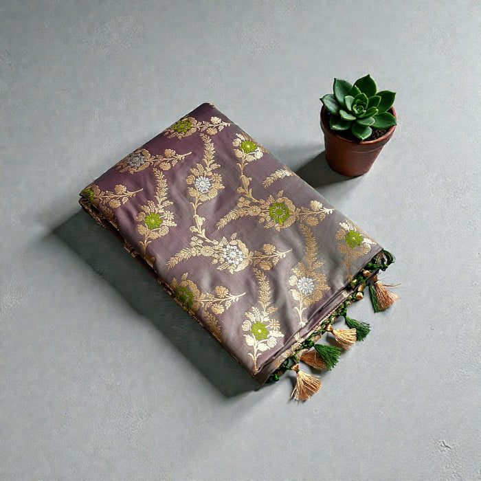 Aroopa Katan Silk Minakari Saree