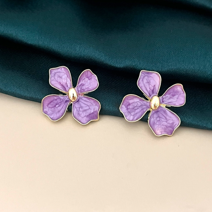 Enamel Floral Earrings