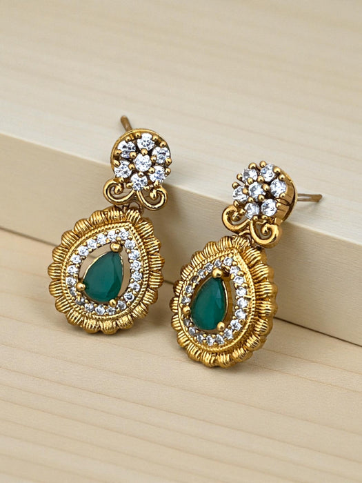 Traditional Gold Tone Drop Earrings