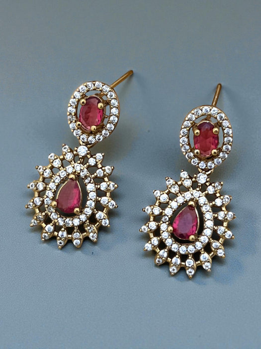 Crystal Halo Drop Earrings | CZ Sparkle