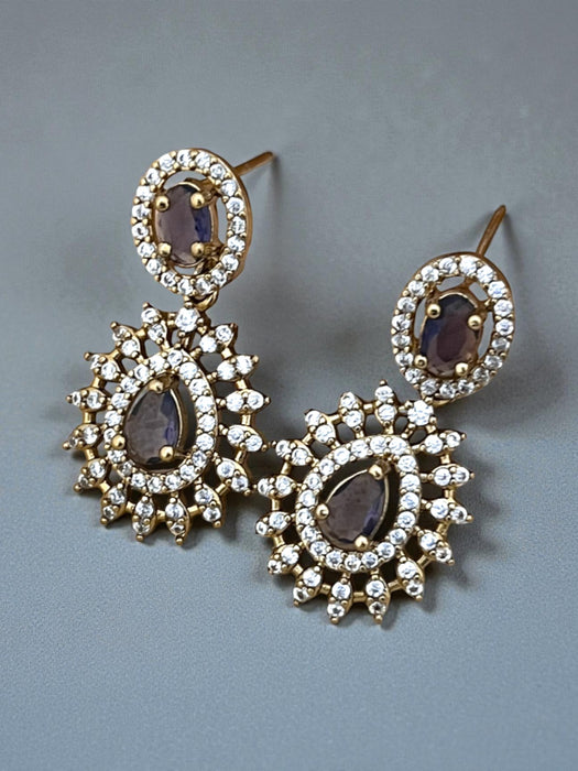 Crystal Halo Drop Earrings | CZ Sparkle