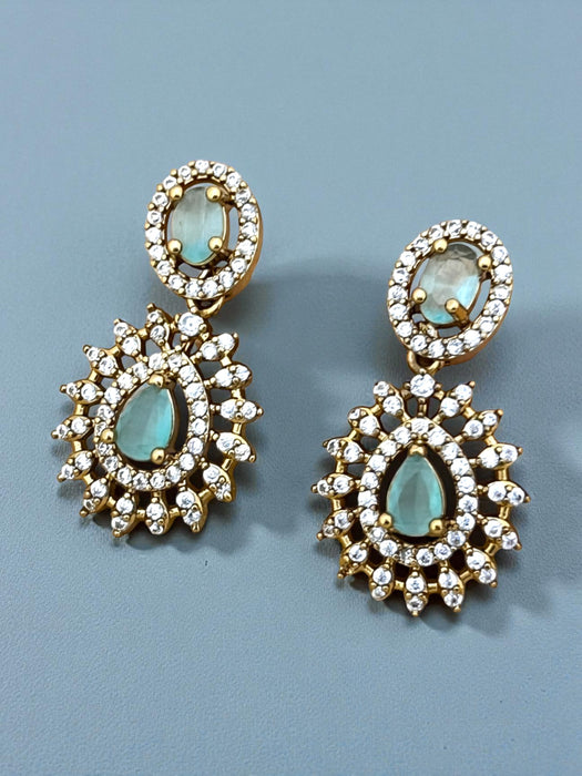 Crystal Halo Drop Earrings | CZ Sparkle